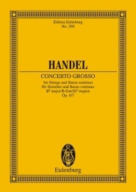 Handel: Concerto grosso Bb major Opus 6/7 HWV 325 (Study Score) published by Eulenburg